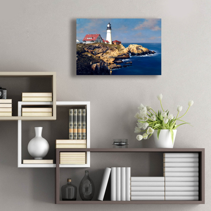 «Phare côtier» par Zhen-Huan Lu, H 16 po x l 24 po x P 0,2 po