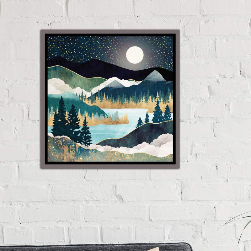 « star lake » par spacefrog designs-print, Toile encadrée de bois rustique foncé, H 18 po x l 18 po x P 1,5 po