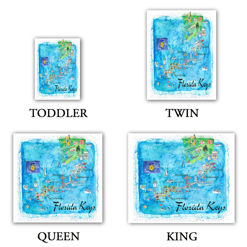Ensembles de housse de couette très grand DiaNoche en microfibre par Markus Bleichner - Florida Keys Map