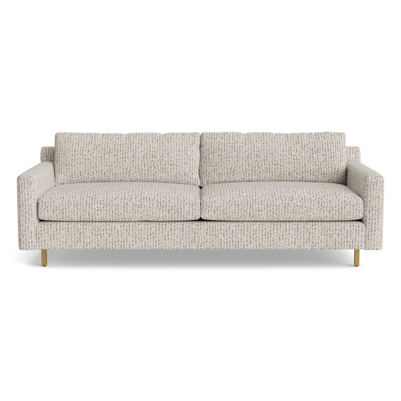 Hunter No Welt 100 Sofa with Metal Leg, Marshmallow - Toast, Brushed Brass