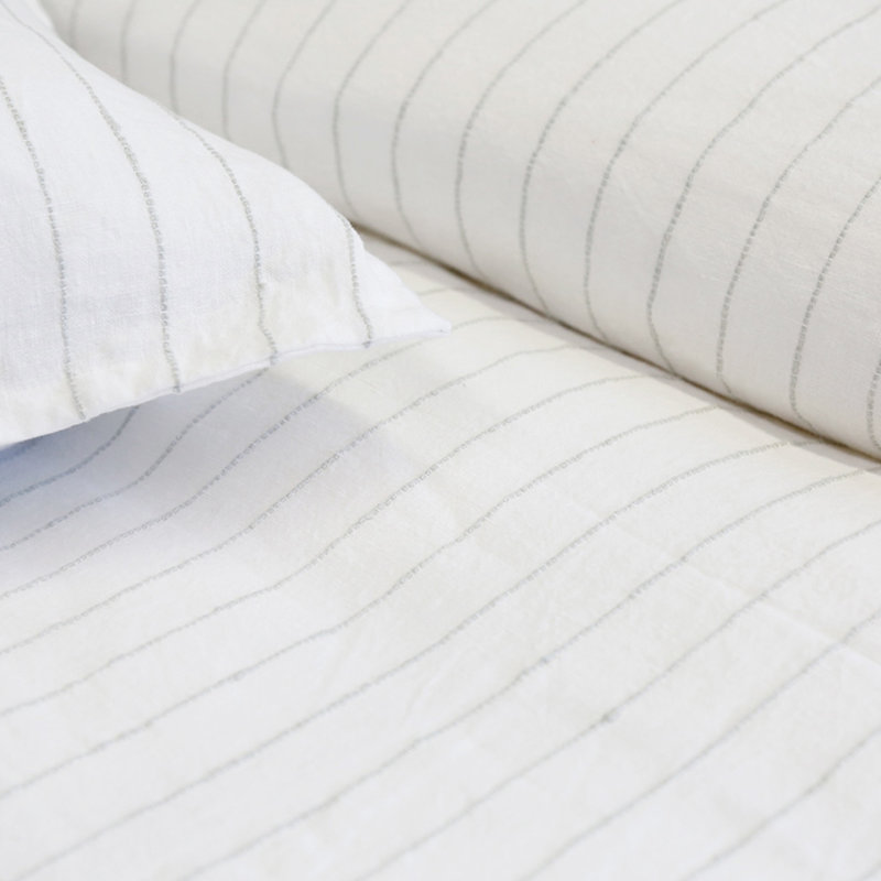 Blake Duvet Cover, Queen, White/Ocean