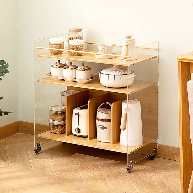 Accent Side Table with Bamboo Base, Origin Wood