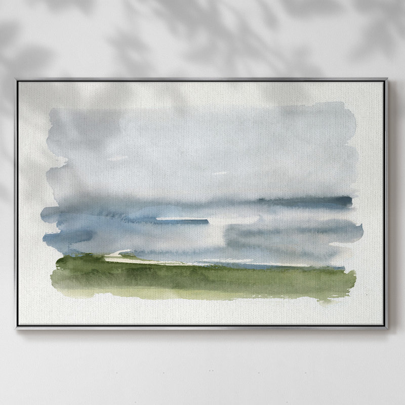 «Coastline Splash II», reproduction sur toile encadrée, H 27 po x l 41 po x P 2 po, Argent