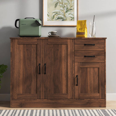 Buffet avec 2 portes, 2 tiroirs et rangement Modern Oak