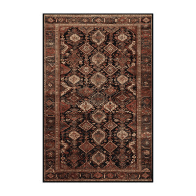 Machine Washable Persian Brown Area Rug