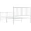 Metal Bed Frame with Headboard and Footboard White-1989779199