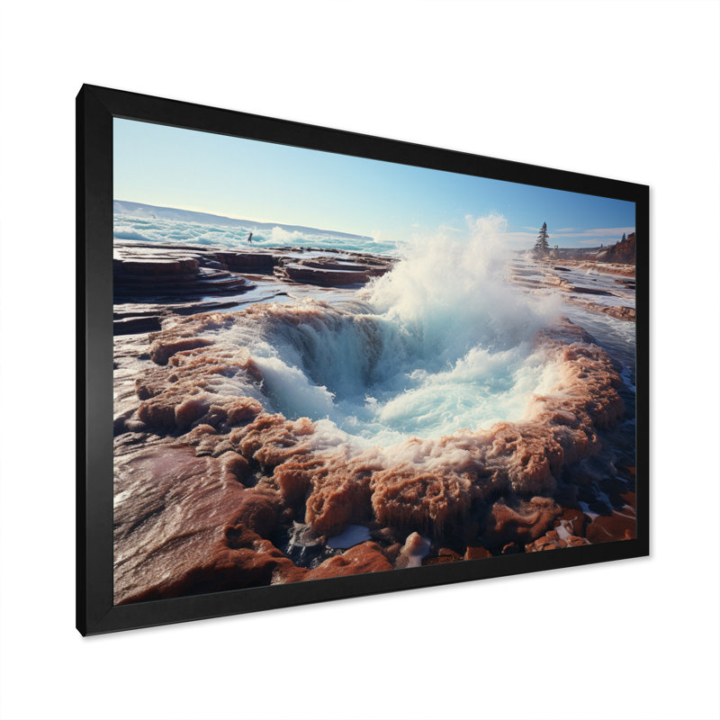 Maripat " Geyser Natures Force I ", H 12 po x l 20 po x P 1 po, Cadre simple noir