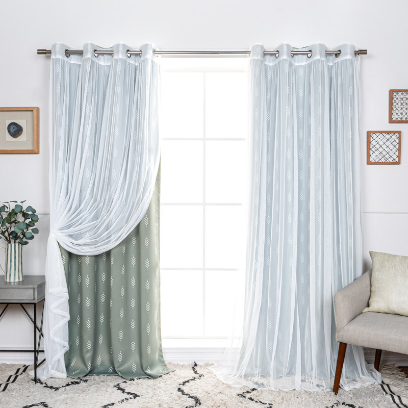 Rideau obscurcissant en polyester Kariyah, Sauge, L 52 po x L 84 po