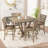 5Pcs Set Counter Table Set,Square Counter Table Solid Wood Modern Farmhouse Rustic Look Distressed Look