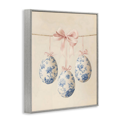 Floral Coquette Easter Eggs Framed Giclee, design by Arlington Prints