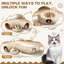 Lit tunnel à carreaux pliable 2-en-1 31,49 po, tunnel de jeu convertible Donut Cat, cachette lavable pour chats et lapins