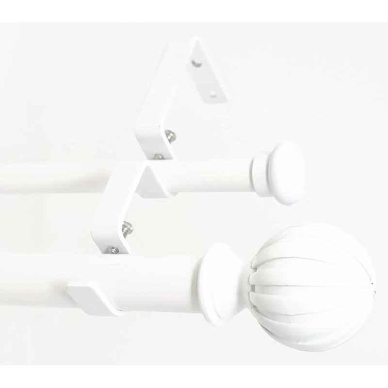 Tringle à rideaux double Coury, H 1 po x l 120 po x P 1 po, Blanc