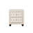 Modern Style Crystal Tufted 2-Drawer Nightstand Upholstered With Velvet Fabric Made With Wood In Cream
