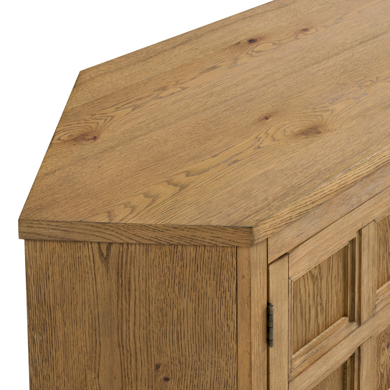 Meuble télé d'angle à panneau en bois, Chêne rustique