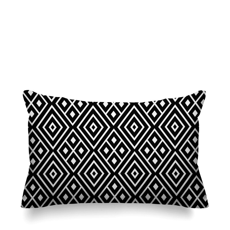 Housse et insert de coussin rectangulaire d'extérieur Nina, Noir