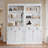 Modern Bookshelf, Freestanding Storage Bookcase With LED Lighting And Drawers
