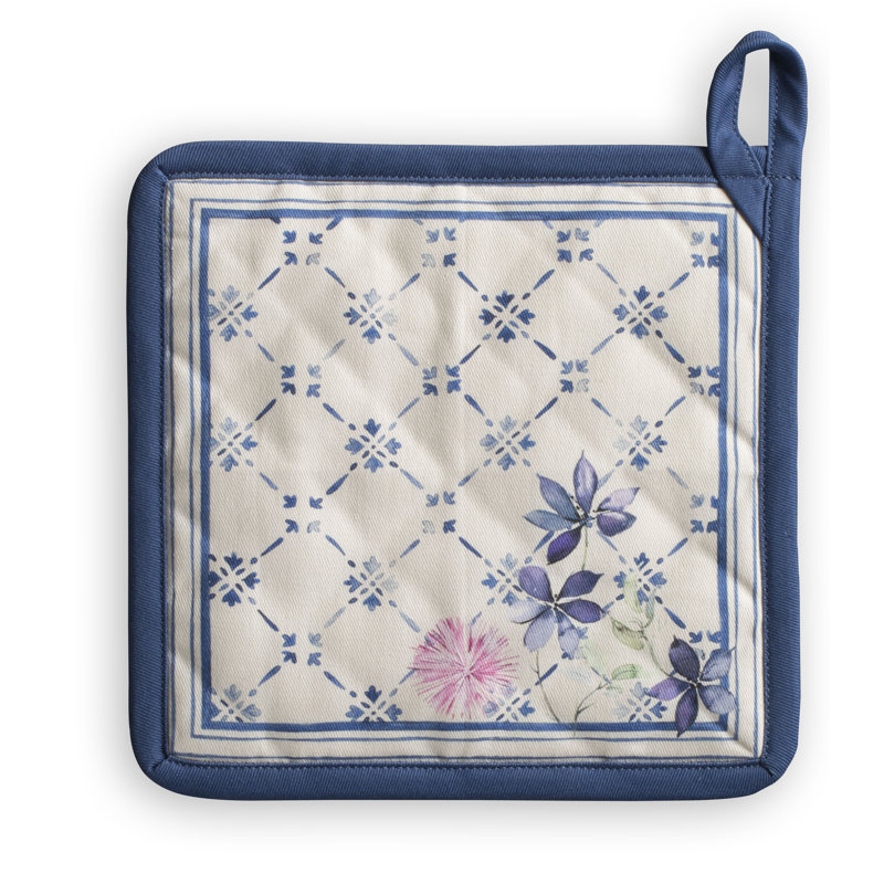 Maison D' Hermine Faience Floral Cotton Potholder Set
