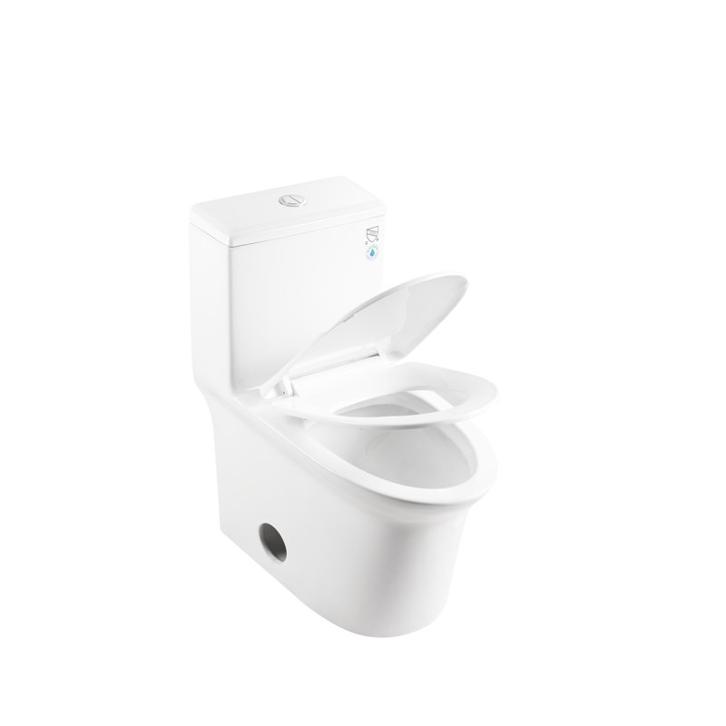 One Ceramic Toilet, 1.1/1.6 Flushing, 15.55 In Comfort Height, White, Soft Close Seat, And Approved White &
