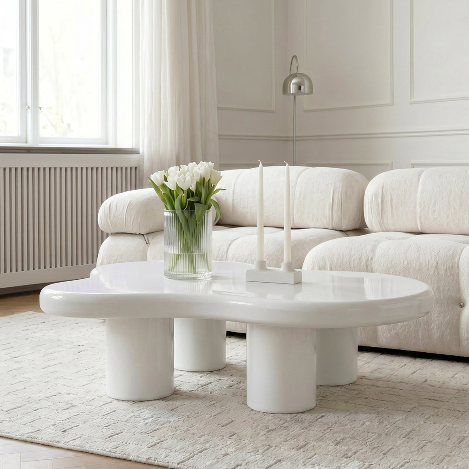 Allrich 48" Coffee Table, White