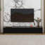 Meuble télé moderne cannelé avec plateau en faux marbre et 4 tiroirs, design incurvé, base dorée-1034272505