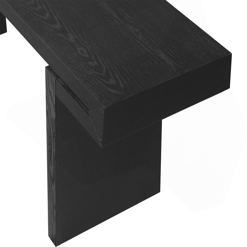 Console d'appoint en bois 60 po Anwen, Noir