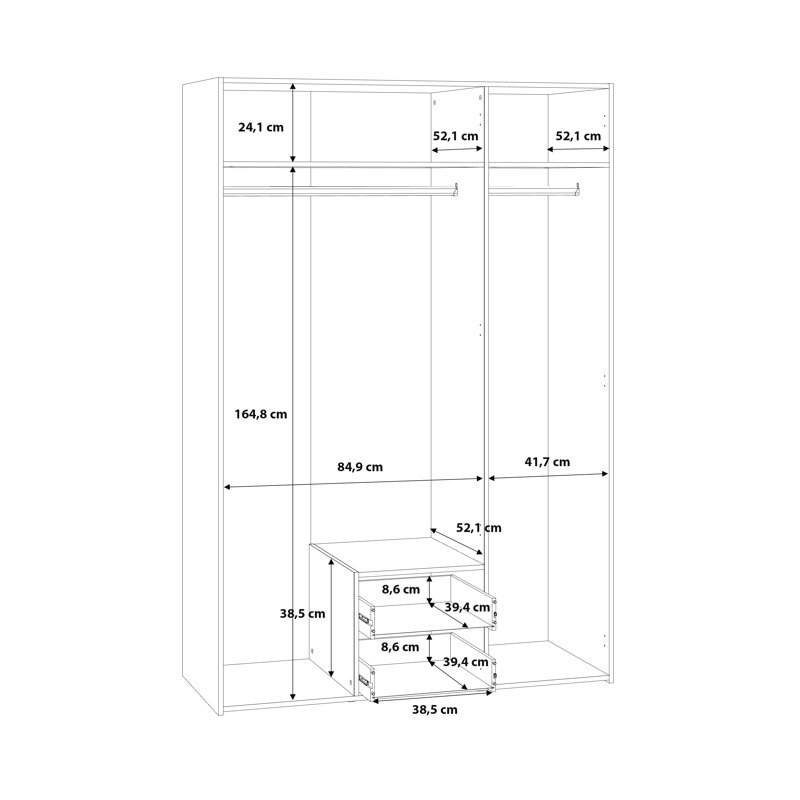 Remonia 3 Door Manufactured Wood Wardrobe