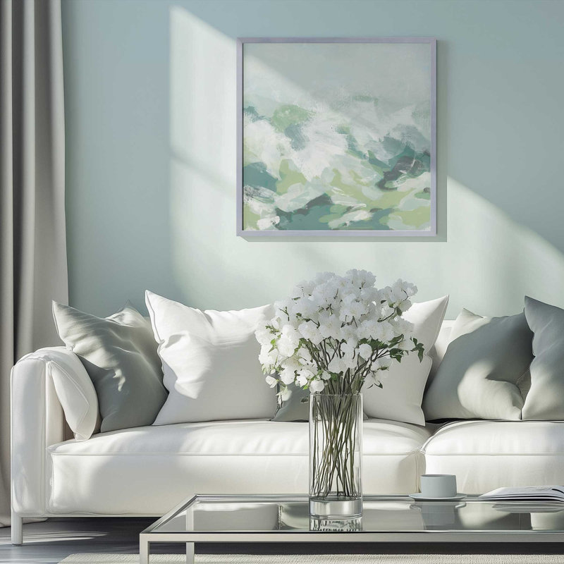 Verdant Rolling Waves I Print, Encadrement ouvert, zinc vieilli, H 13,75 po x l 13,75 po