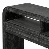 Retro Curved Sofa Table Console Table Entryway Table with 2 Large Drawers