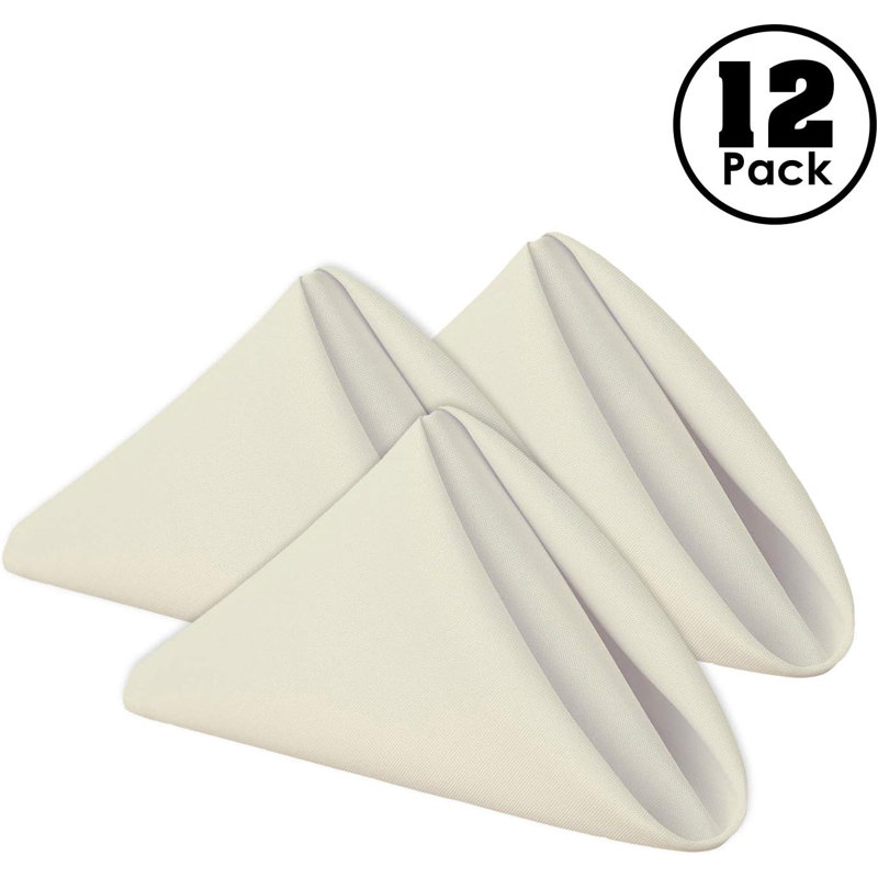 Amiin Square No Pattern Polyester Table Accessory, Ivory