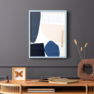 Denim et sable I, reproduction encadrée - bois massif