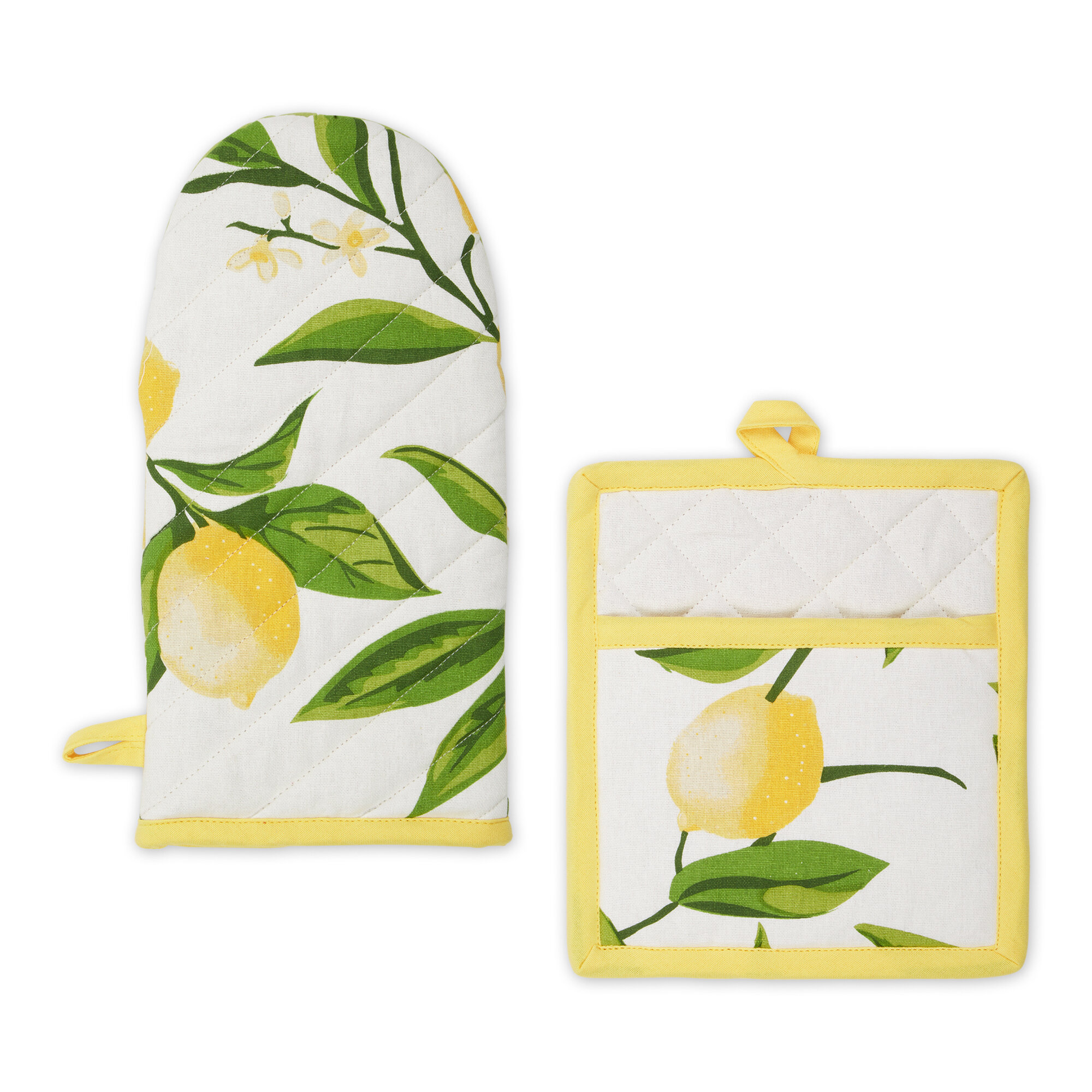 Design Imports Set of 2 Lemon Bliss Oven Mitts 