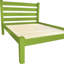  Cadre de lit double en bois massif vert lime Emerson - Double, vert