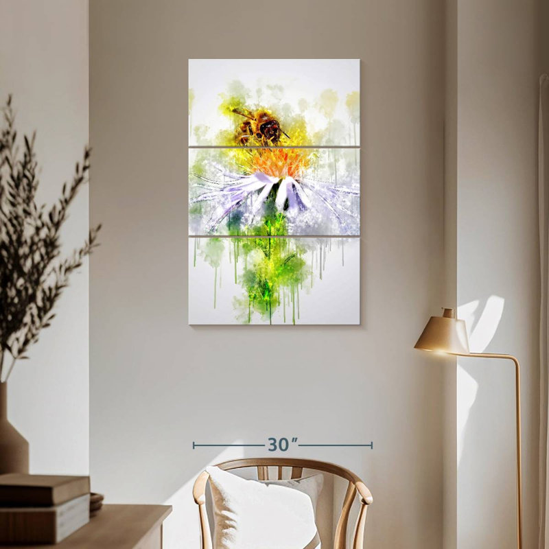 Brampt Honeybee On Flower, 57" H x 36" W