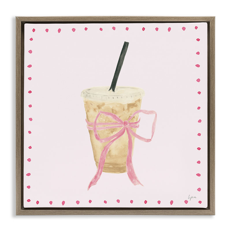 Art mural sur toile Glam Iced Coffee, Cadre flottant orme Montalcino, H 25 po x l 25 po