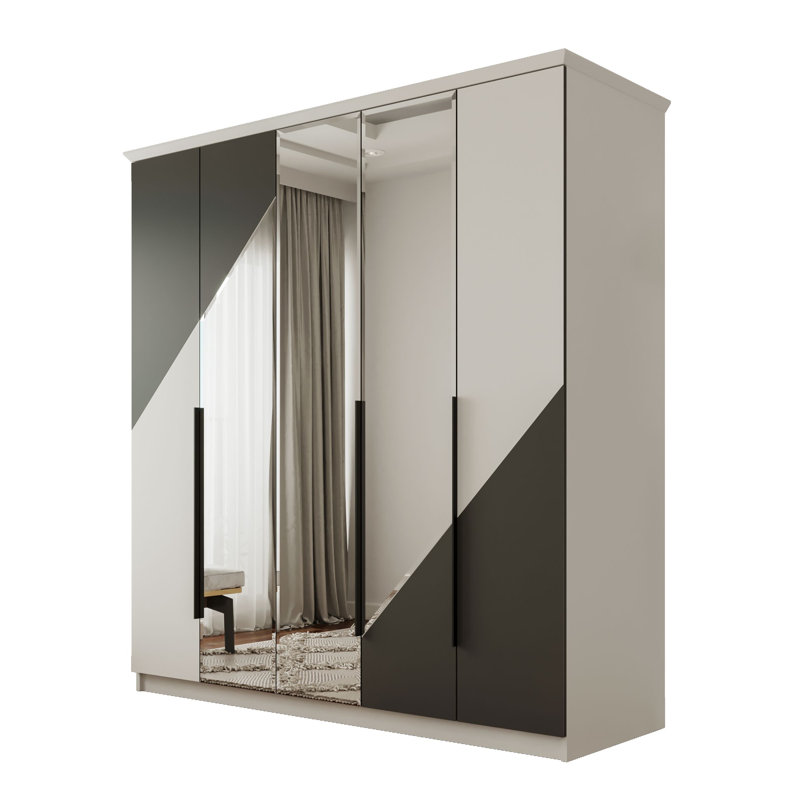 Baldwinville 5 Door Manufactured Wood Wardrobe