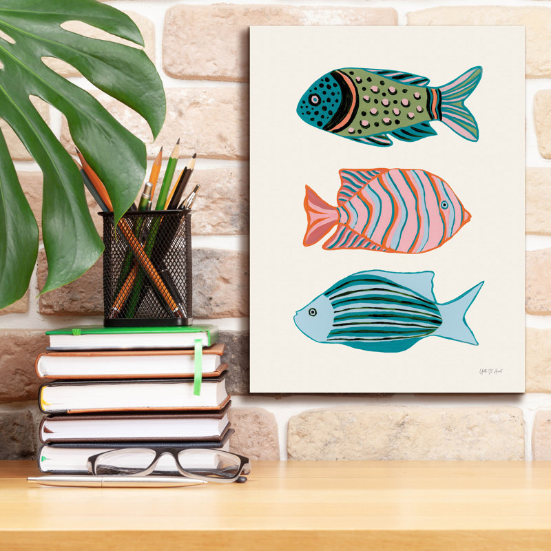 "Epic Graffiti" Tropical Fish 1 "par Yvette St. Amant, art mural sur toile, 18 po x 26 po, H 16 po x l 12 po x P 0,75 po