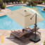 Parasol extérieur à double plateau avec base, 8 nervures en aluminium renforcé, inclinaison à 6 positions-868585355-868585350