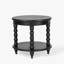 Isabel Spindle Round Black Acacia End Table