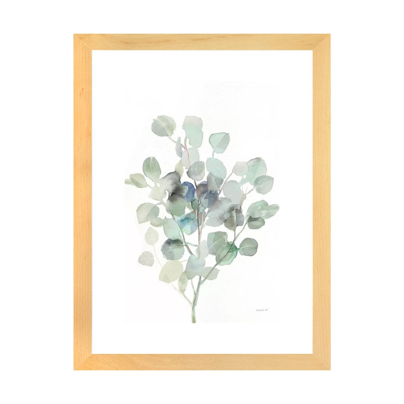 Eucalyptus III cool par Danhui nai, reproduction d’art, H 32 po x l 24 po x P 1 po, Papier encadré de bois naturel, Blanc
