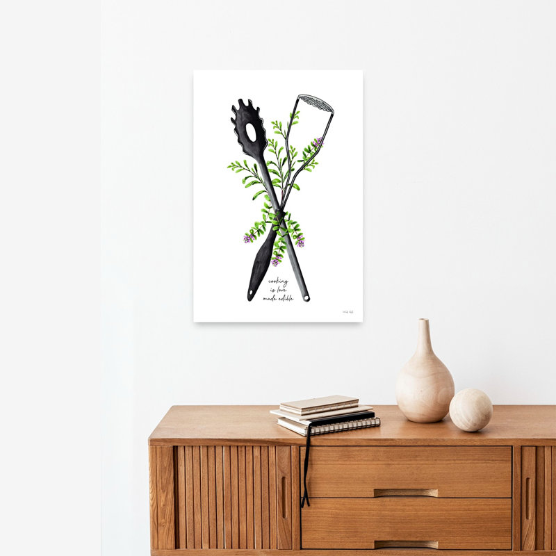 Cooking Is Love Made Edible Whimsical Abstract Contemporary Landscape Nature Wall Art Print, 60.96cm H x 40.64cm W