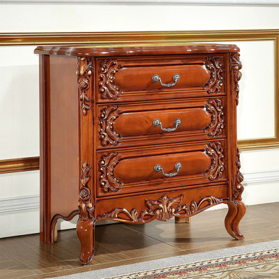 Brown Solid Wood Accent Cabinet