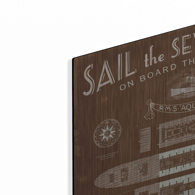 «Sepia Luxury Liner» par Sue Schlabach, art mural en métal, H 24 po x l 24 po