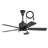 Cissline 42" Mordern Indoor & Outdoor Black Waterproof Ceiling Fan with Led Light and Remote for Patio