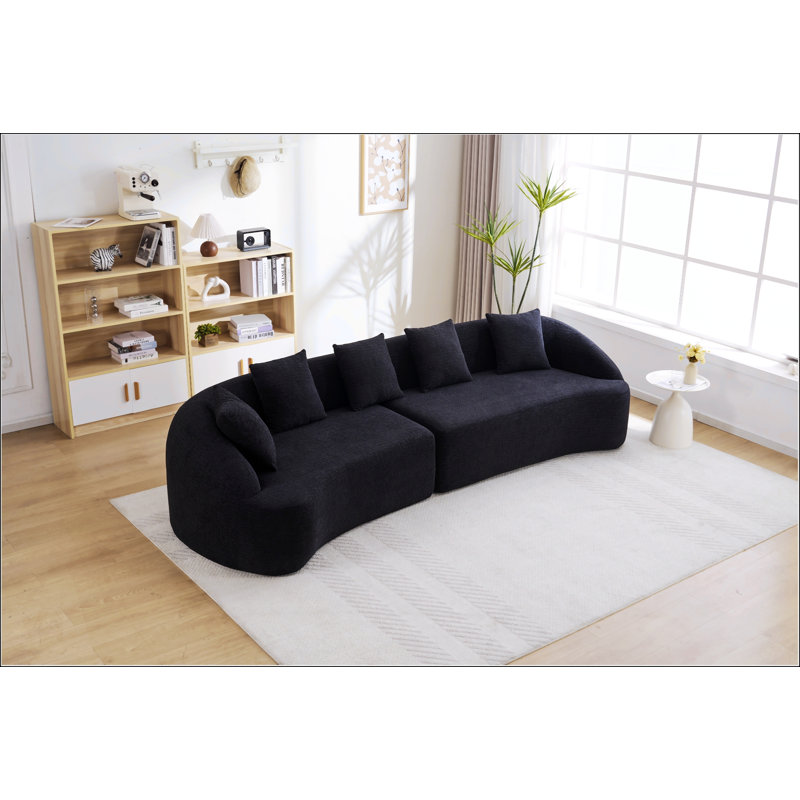 Luxueux canapé modulaire incurvé modulaire avec chenille haute densité 30D, parfait pour les appartements et les salons modernes