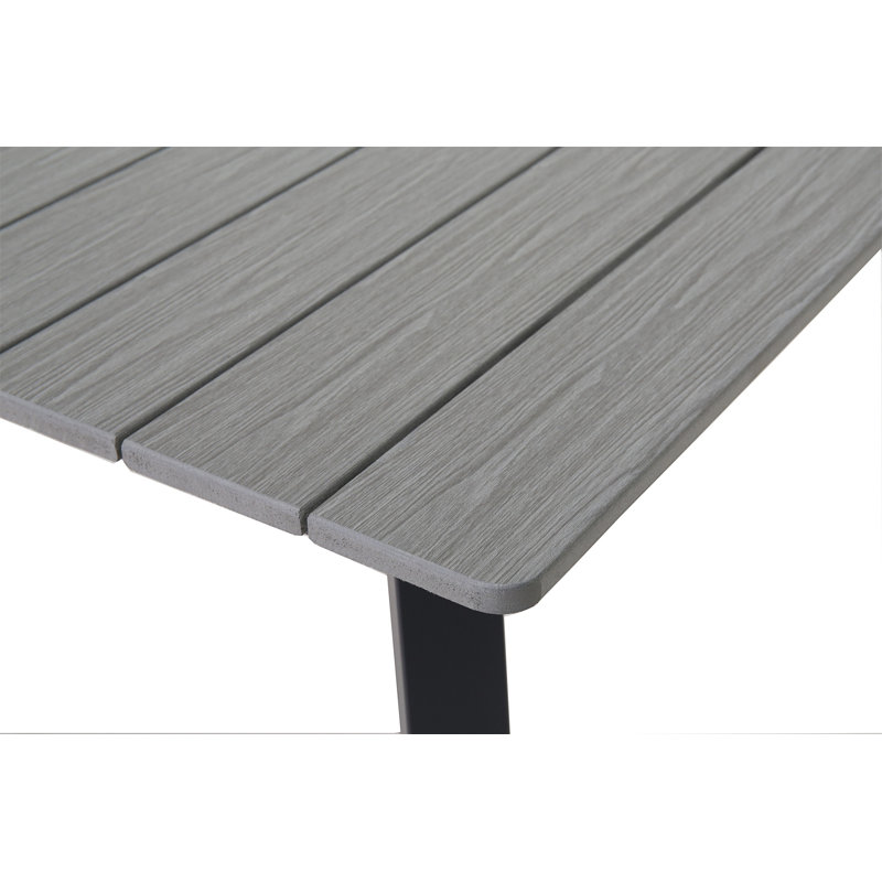 Table de salle à manger carrée avec trou pour parasol