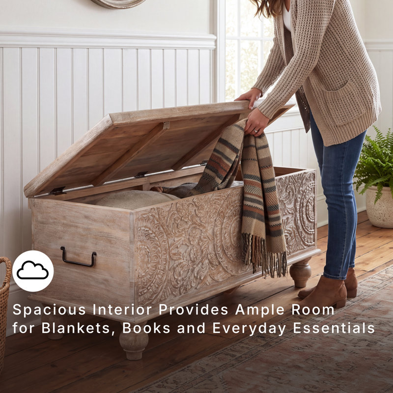 Banc de rangement en bois Keena