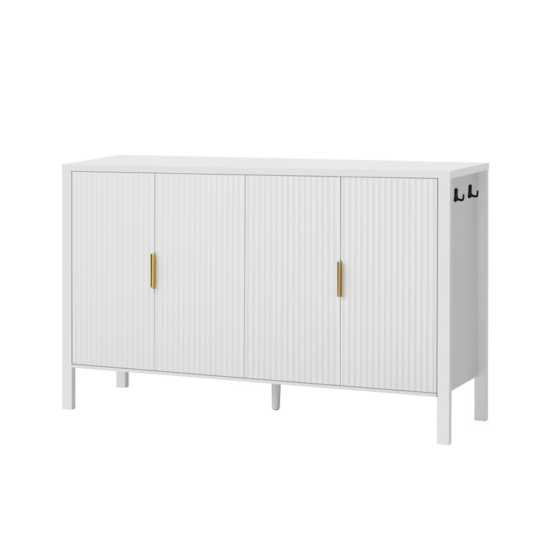 Armoire de rangement moderne 57,4 po, Blanc