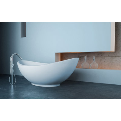 Lavasca 70'' x 39'' Soaking Solid Surface Bathtub