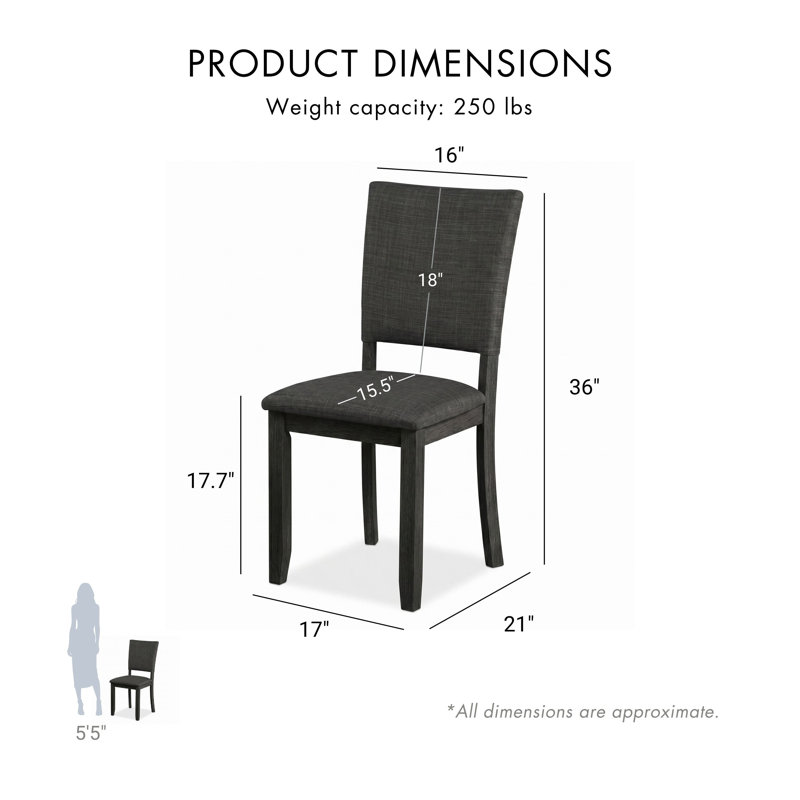 Chaise d'appoint rembourrée Quain, Gris