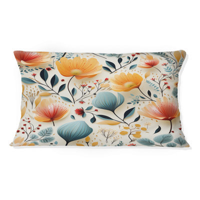 Botanical Pastel Color Flowers Composition III - Coussin décoratif imprimé botanique